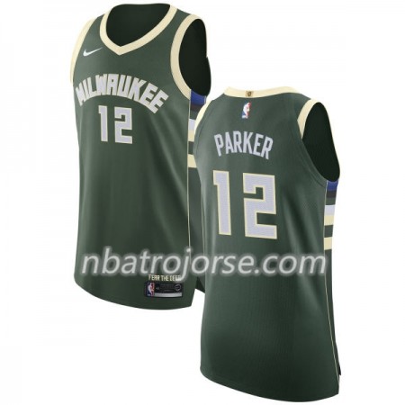 Män Milwaukee Bucks Tröja Jabari Parker 12 Nike 2017-18 Grön Swingman